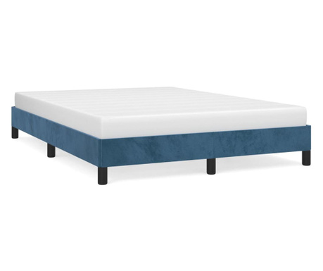 Cadru de pat, albastru inchis, 140x200 cm, catifea