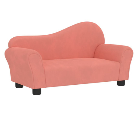 Canapea pentru copii, roz, catifea