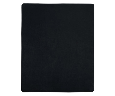 Cearsaf de pat cu elastic, negru, 100x200 cm, bumbac