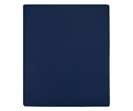 Cearsaf de pat cu elastic, bleumarin, 140x200 cm, bumbac