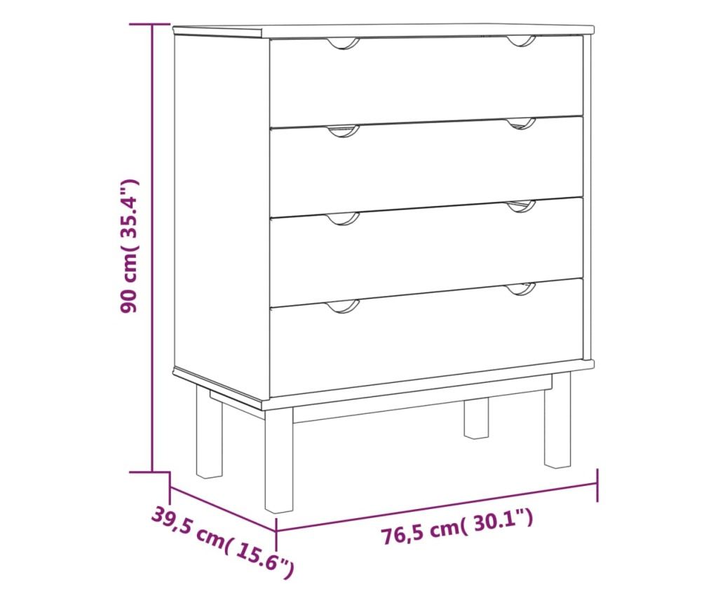 Συρταριέρα, 76,5x39,5x90 εκ., μασίφ ξύλο πεύκου - 6