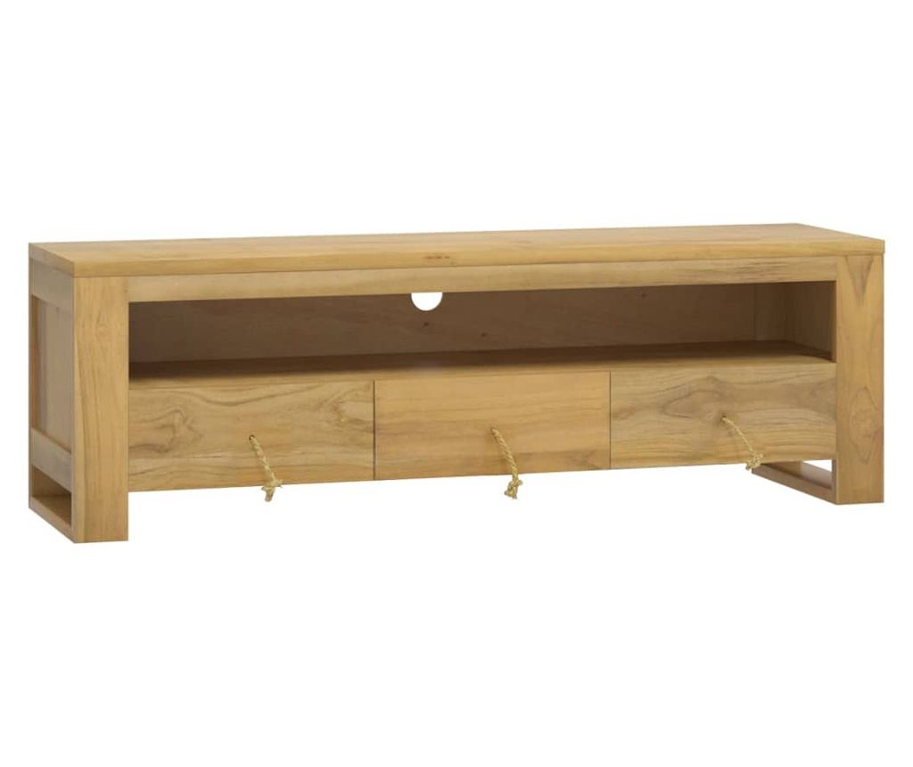 TV komoda, 110x30x35 cm, masivno teakovo leso - 2