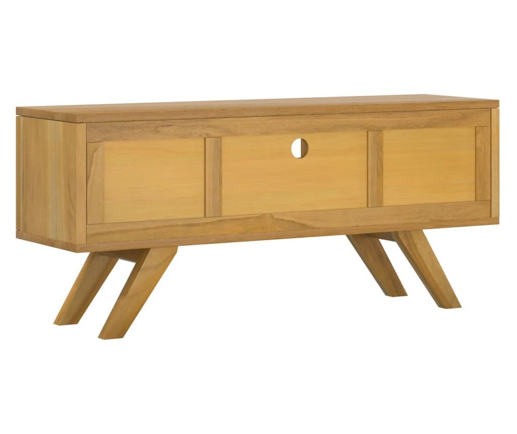 TV komoda, 110x30x50 cm, masivno teakovo leso - 6