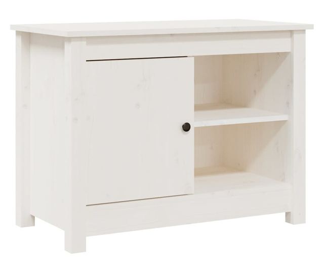 Comodă TV, alb, 70x36,5x52 cm, lemn masiv de pin