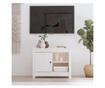Comodă TV, alb, 70x36,5x52 cm, lemn masiv de pin