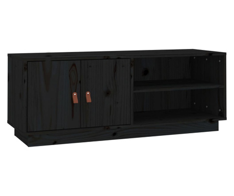TV skříňka černá 105 x 34 x 40 cm masivní borové dřevo