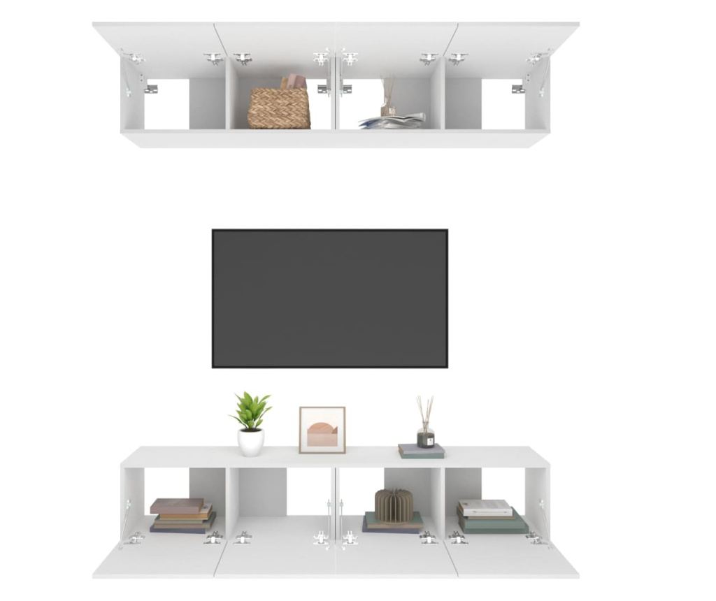 TV Ormarići, 4 kom, Bijeli, 80x30x30 cm, Kompozitno Drvo - 5