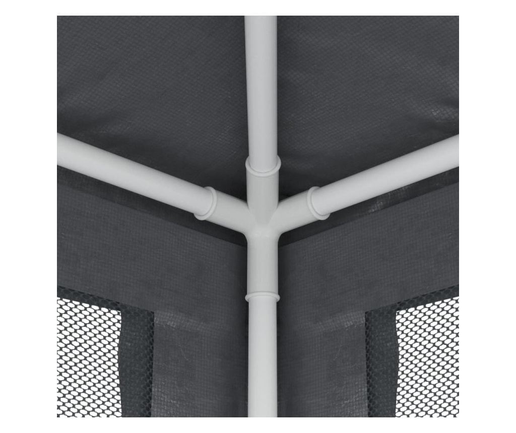 Парти шатра с 4 мрежести стени, антрацит, 2x2 м, HDPE - 6