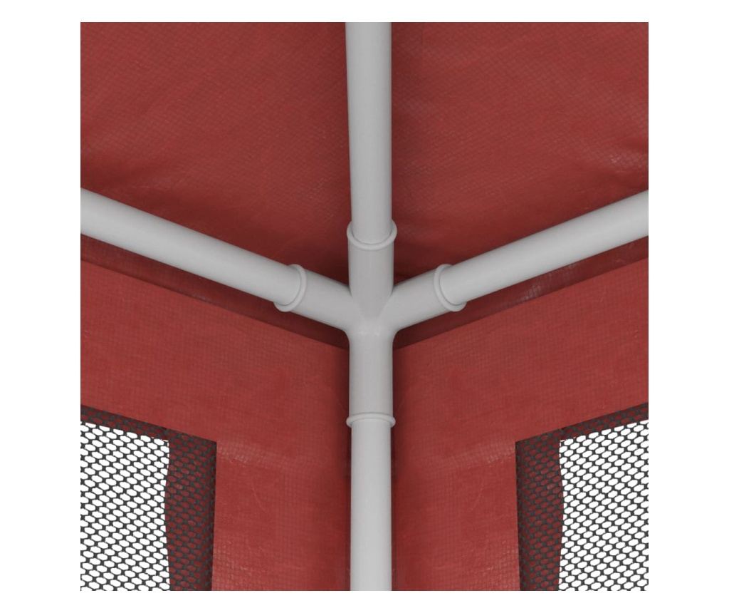 Парти шатра с 4 мрежести стени, червена, 2.5x2.5 м, HDPE - 6