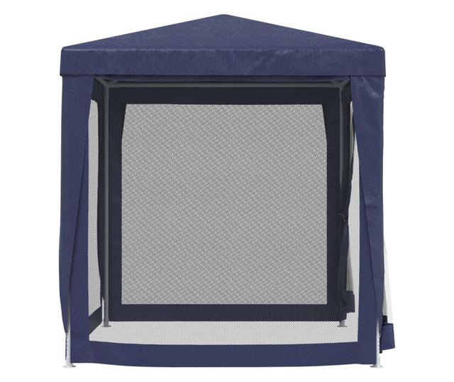 Парти шатра с 4 мрежести стени, синя, 2x2 м, HDPE