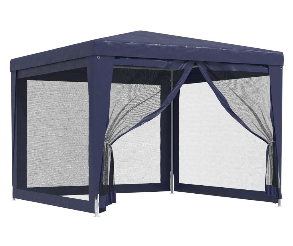 Парти шатра с 4 мрежести стени, синя, 3x3 м, HDPE - 2
