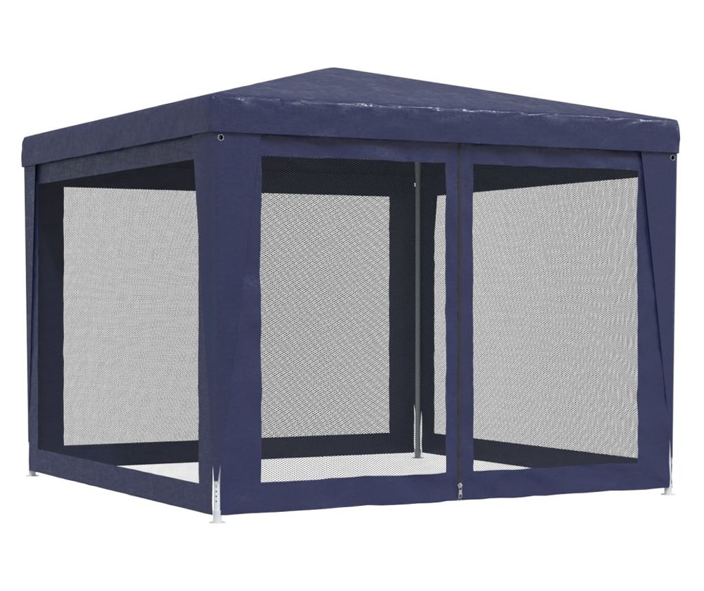 Парти шатра с 4 мрежести стени, синя, 3x3 м, HDPE - 5