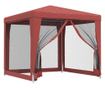 Парти шатра с 4 мрежести стени, червена, 2.5x2.5 м, HDPE thumbnail 2