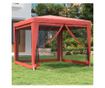 Парти шатра с 4 мрежести стени, червена, 3x3 м, HDPE thumbnail 1