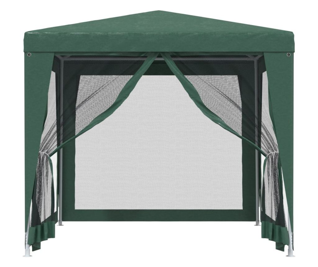 Парти шатра с 4 мрежести стени, зелена, 2.5x2.5 м, HDPE - 3