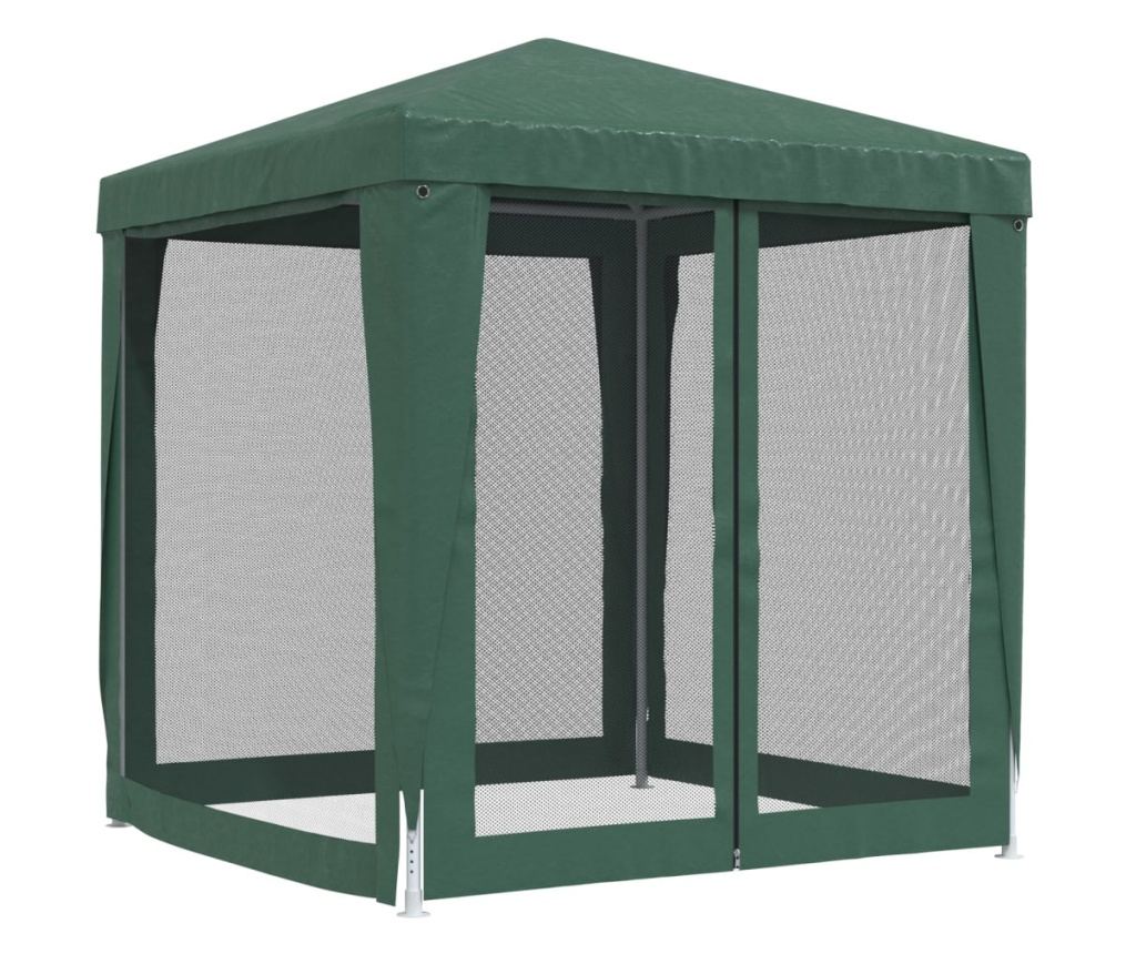 Парти шатра с 4 мрежести стени, зелена, 2x2 м, HDPE - 5