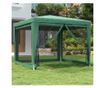 Парти шатра с 4 мрежести стени, зелена, 3x3 м, HDPE