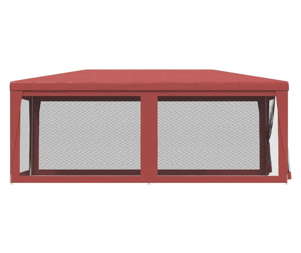 Парти шатра с 6 мрежести стени, червена, 3x6 м, HDPE - 4