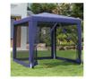 Парти шатра, 4 мрежести стени, синя, 2,5x2,5 м, HDPE