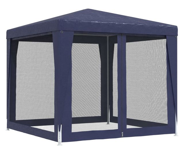 Парти шатра, 4 мрежести стени, синя, 2,5x2,5 м, HDPE