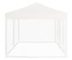 Сгъваема парти шатра със странични стени, бяла, 3x6 м