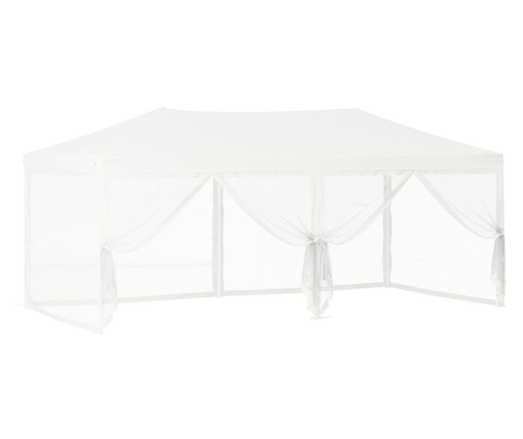 Sklopivi šator za zabave sa bočnim zidovima, bijeli, 3x6 m - 6