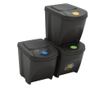 Сортиращи кофи за боклук 3 бр. сиви 75 л полипропилен