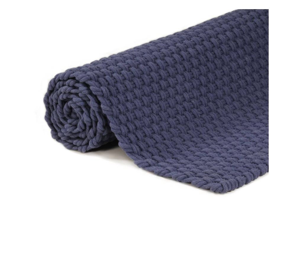 Preprosta pravokotna preproga, temno modra, 200x300 cm, bombaž - 4
