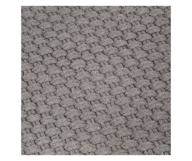 Килим правоъгълен сив 120x180 см памук