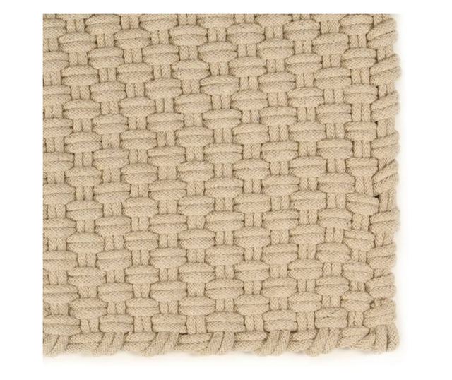 Pravokotna preproga, naravna, 80x160 cm, bombaž