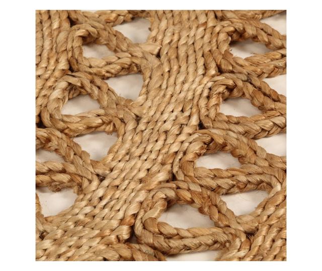 Prepletena preproga, 90 cm, konoplja, okrogla