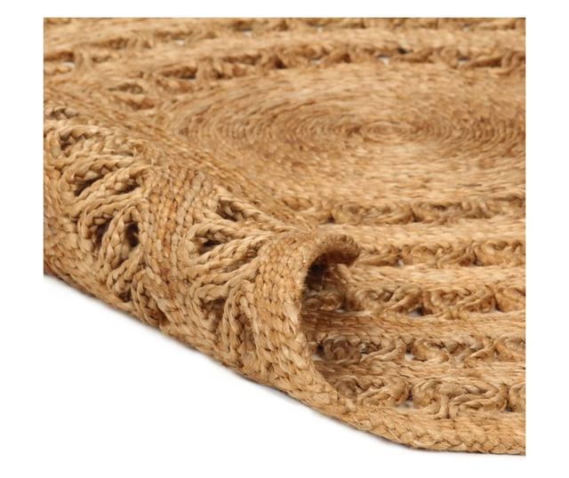 Prepletena preproga, 90 cm, konoplja, okrogla
