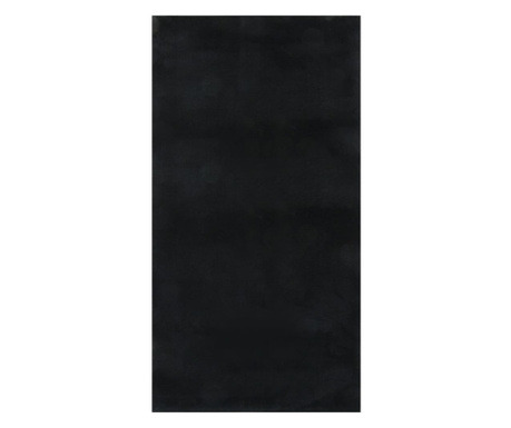 fekete csúszásmentes puha bozontos mosható szőnyeg 80 x 150 cm
