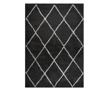 krém és antracitszürke színű hosszú szálú szőnyeg 160 x 230 cm