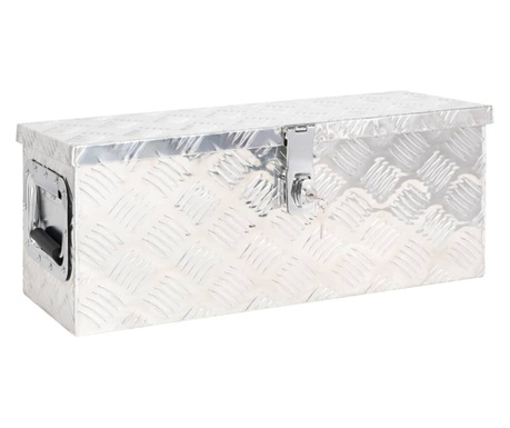Кутия за съхранение, сребриста, 60x23,5x23 см, алуминий