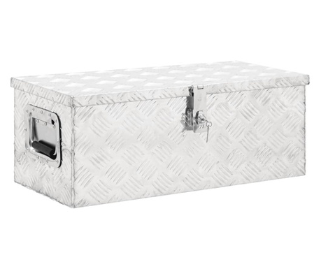 Кутия за съхранение, сребриста, 70x31x27 см, алуминий