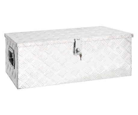 Кутия за съхранение, сребриста, 80x39x30 см, алуминий