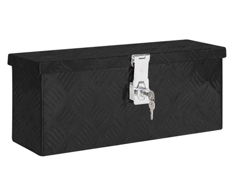 Кутия за съхранение, черна, 50x20,5x15 см, алуминий