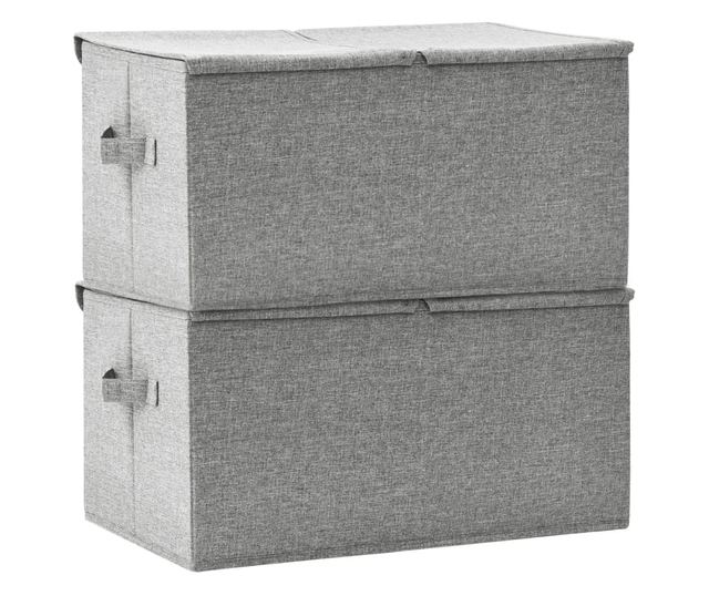 2 db szürke szövet tárolódoboz 50 x 30 x 25 cm