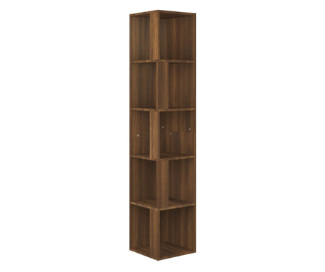 Ъглов шкаф, кафяв дъб, 33x33x164,5 см, инженерно дърво