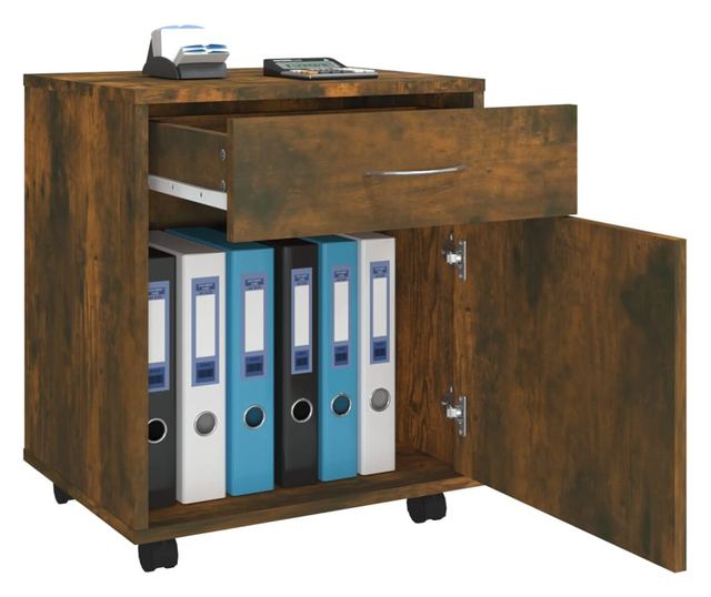 Szafa na kółkach, dąb dymny, 45x38x54 cm, drewno przetworzone