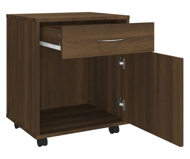 Szafka na kółkach, dąb brązowy, 45x38x54 cm, drewno przetworzone