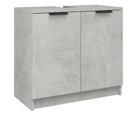 Шкаф за баня, бетонно сив, 64,5x33,5x59 см, инженерно дърво