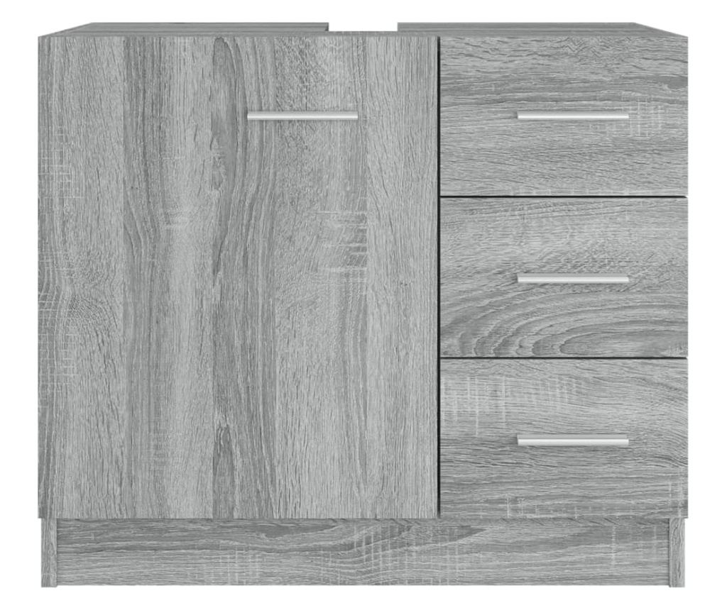 Ντουλάπι Νιπτήρα, Sonoma Gray, 63x30x54 εκ., Επεξεργασμένο Ξύλο - 3