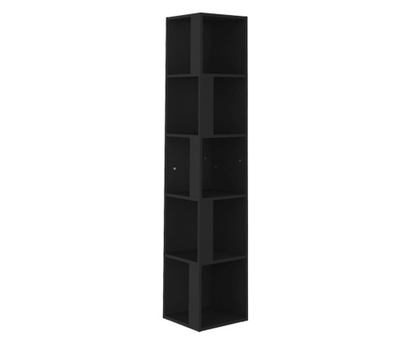 Ъглов шкаф, черен, 33x33x164,5 см, ПДЧ