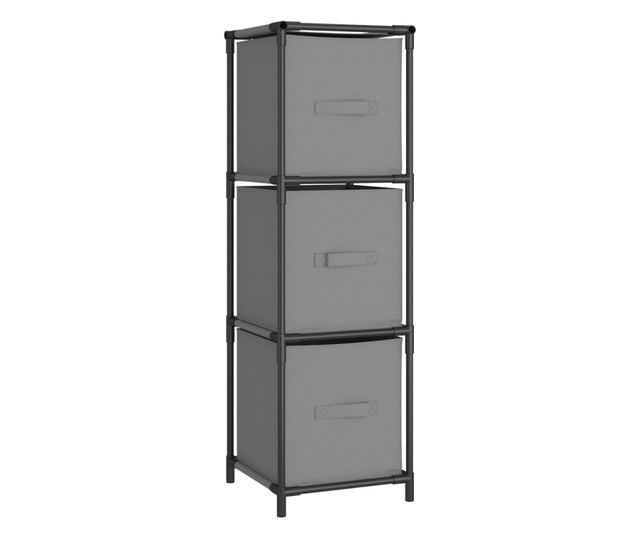 Trolszekrny 3 textilfikkal, szrke 34x34x101 cm acl