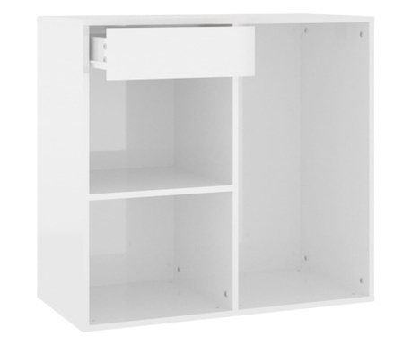 Козметичен шкаф, бял гланц, 80x40x75 см, инженерно дърво