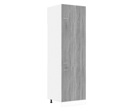 barna tölgy színű szerelt fa hűtőtároló szekrény 60x57x207 cm