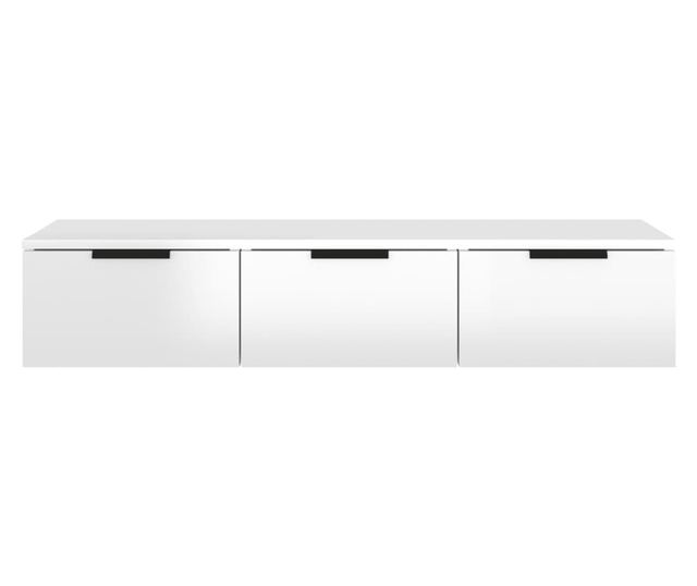 Stenska omarica visok sijaj bela 102x30x20 cm konstruiran les