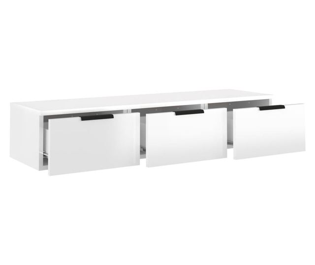 Stenska omarica visok sijaj bela 102x30x20 cm konstruiran les